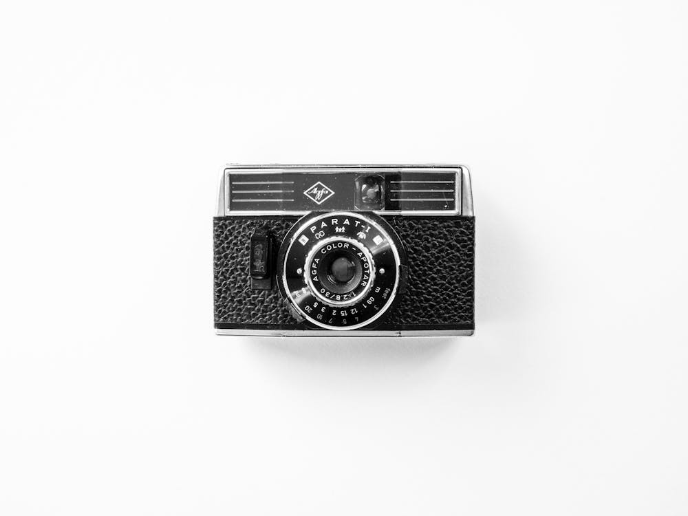Vintage black and white retro Agfa camera art print - film photography by Christa Stroo Photography