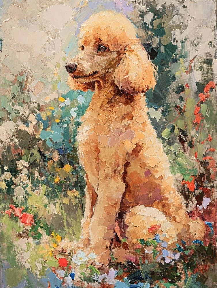 Poodle Acrylic Painting 1