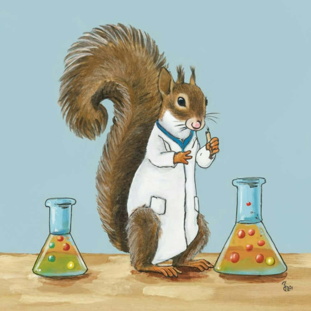Silly Squirrel Science Lab Adventures Print Art