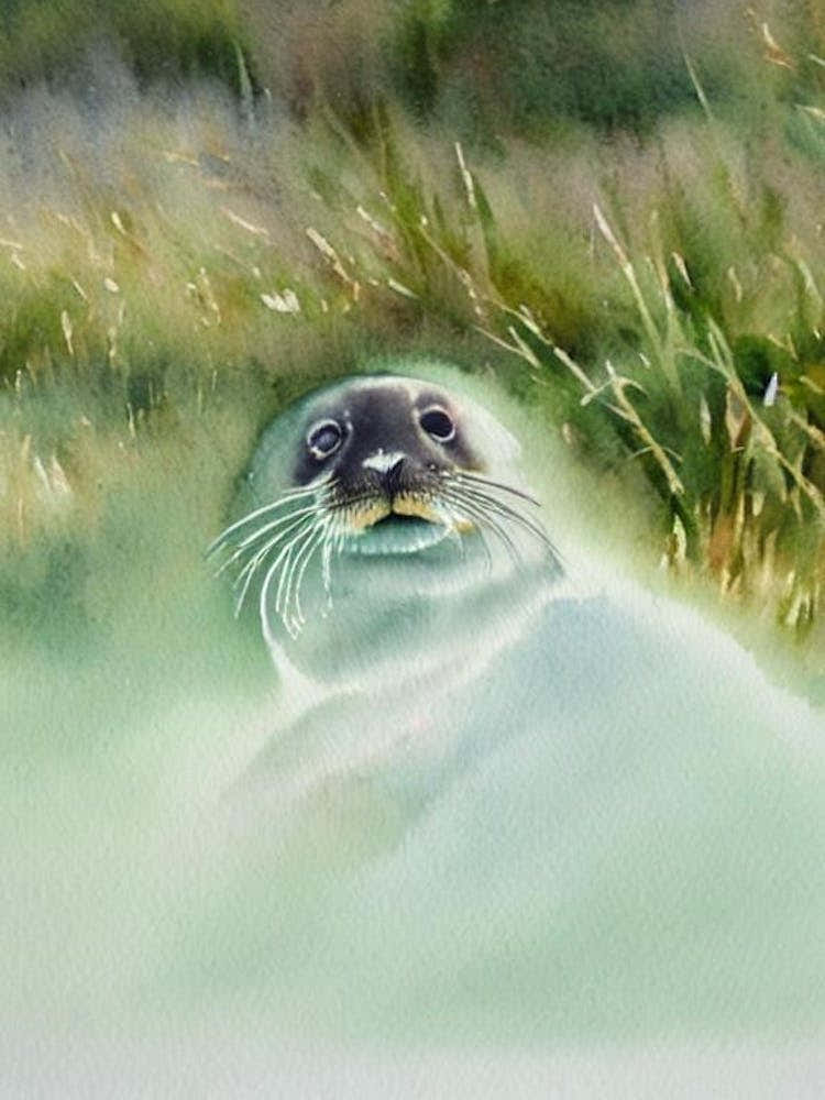 Ringed Seal Storybook Watercolour