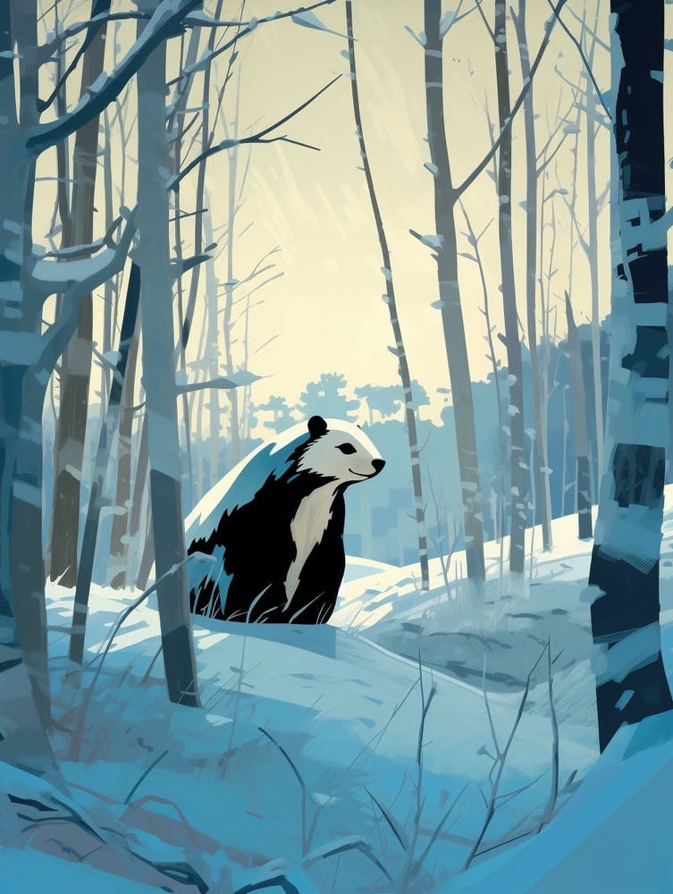 Winter Badger 2 Illustration