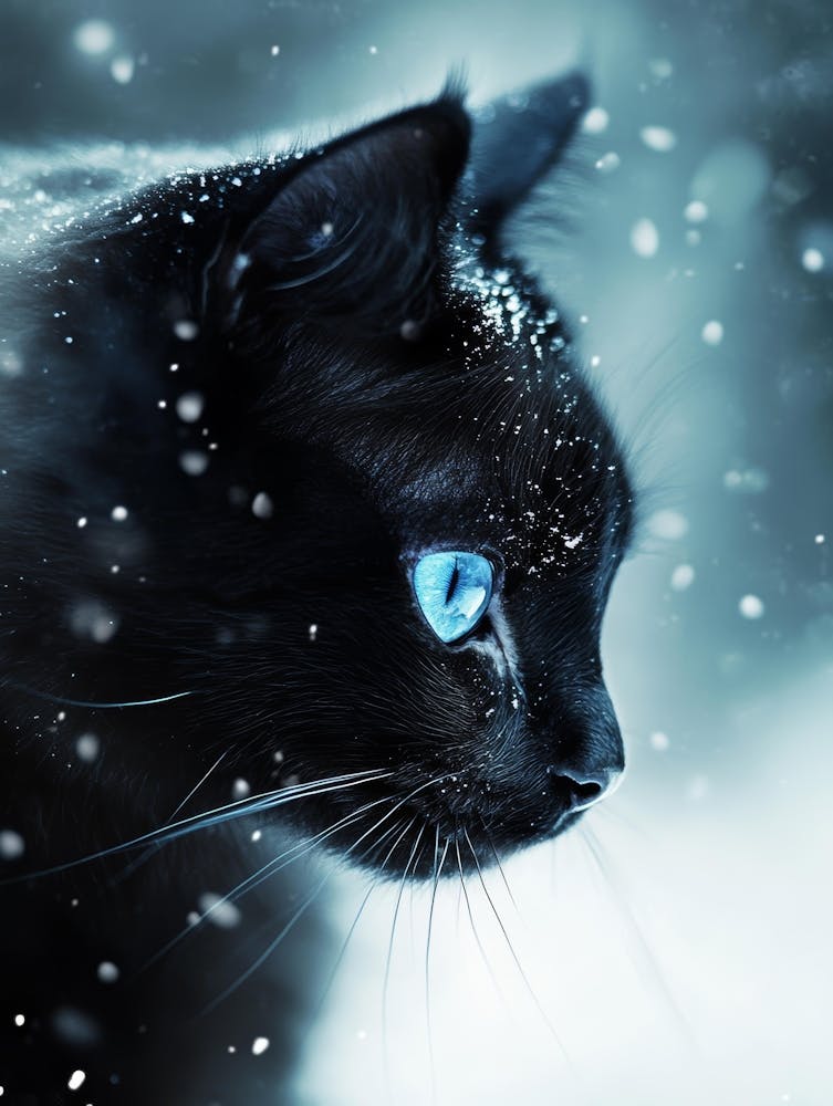 Black Cat With Blue Eyes 1