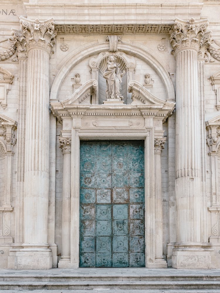 Door Of Church In Lecce Italy