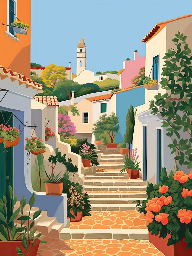 Algarve, Portugal, Graphic Illustration 1
