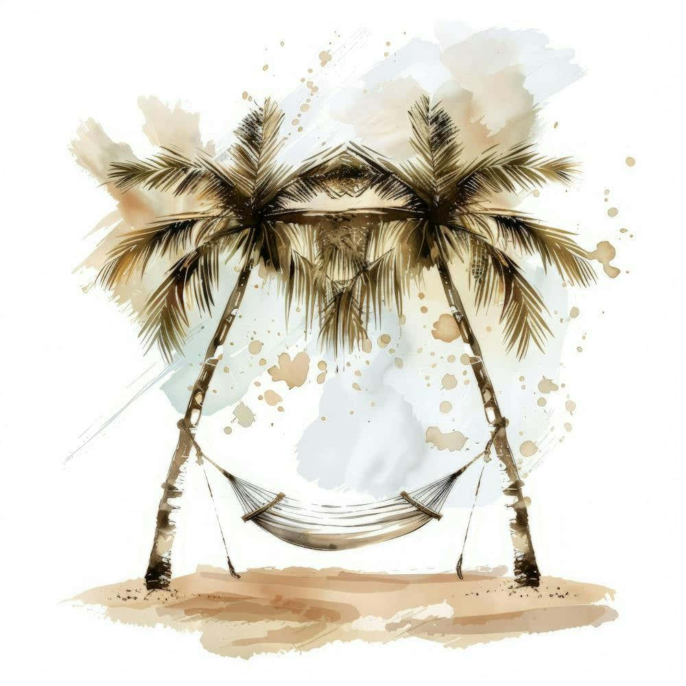 Watercolor Of Palm Trees