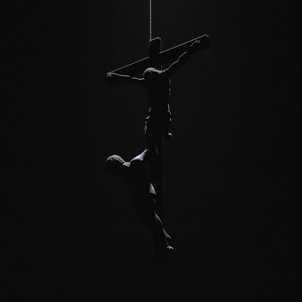 Silhouette Of Jesus On The Cross