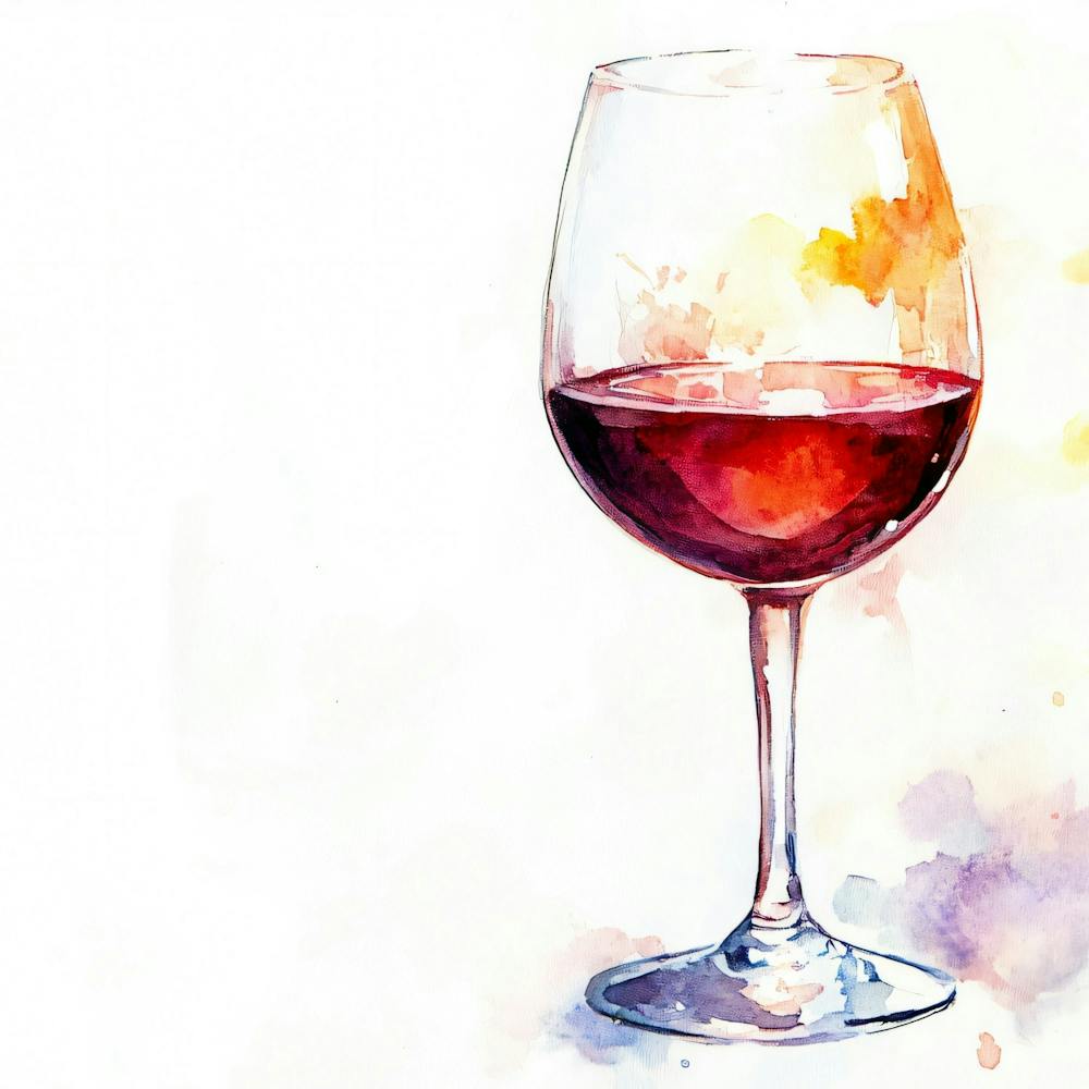 Watercolor Wine Glass