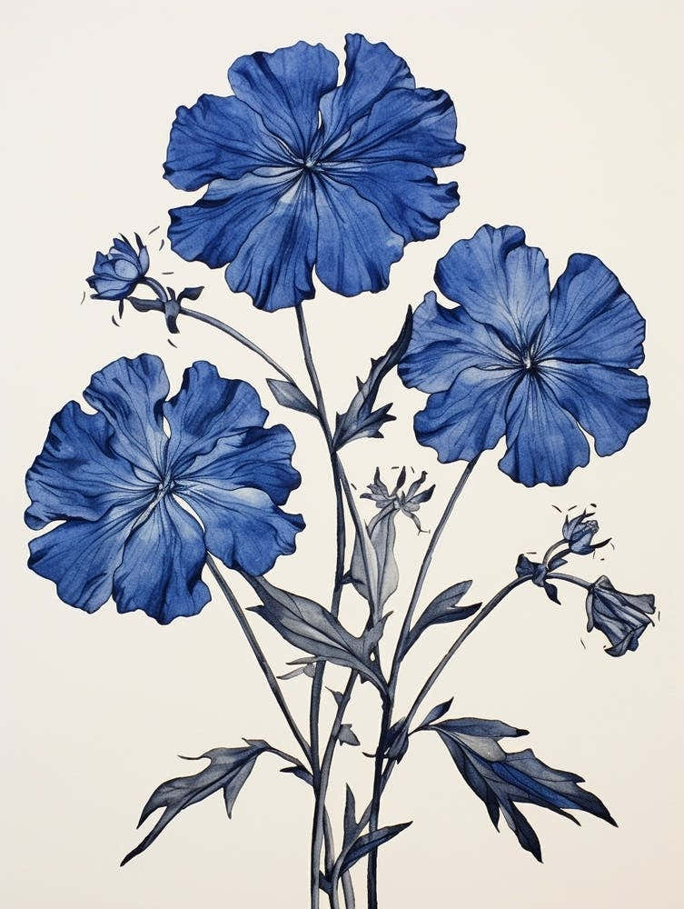 Blue Botanical Phlox