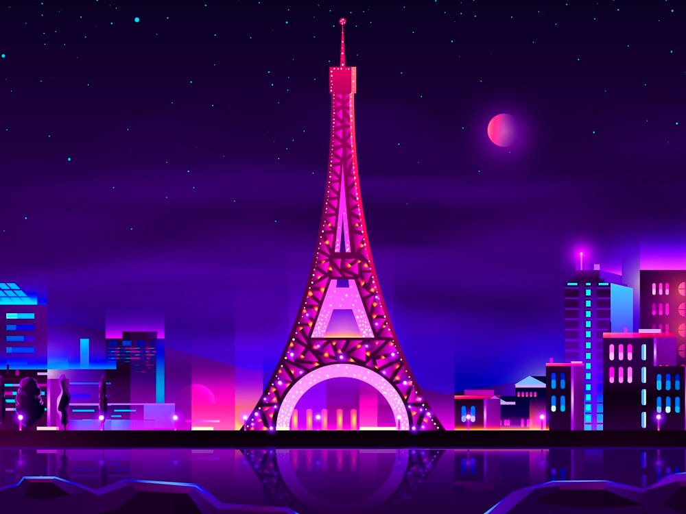 Paris At Night - Synthwave Neon City