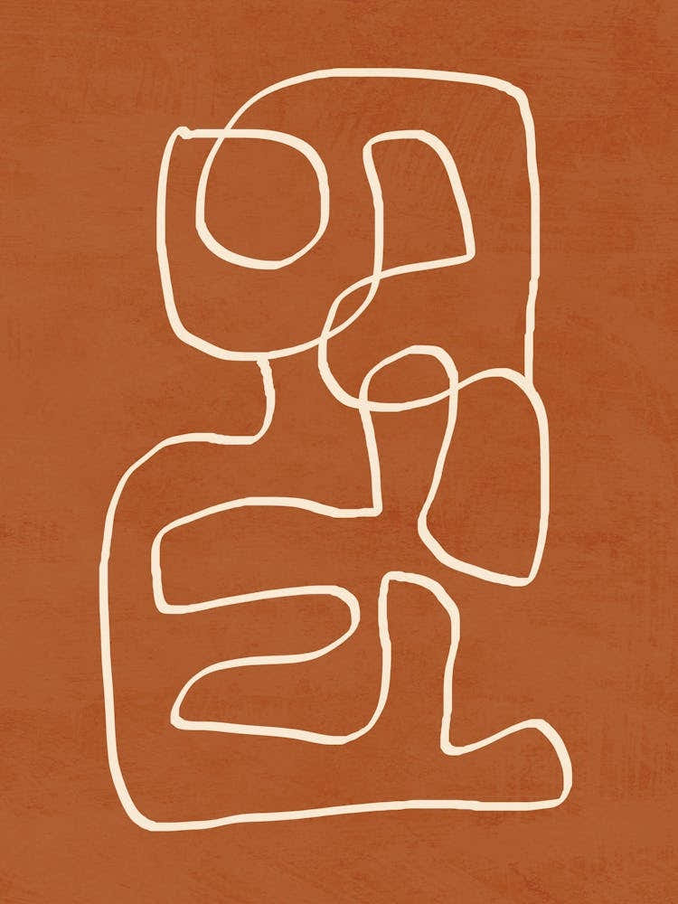 Abstract line art 15 Terracotta