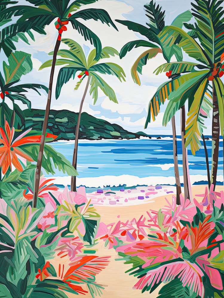 El Yunque Beach, Puerto Rico, Matisse And Rousseau Style 3
