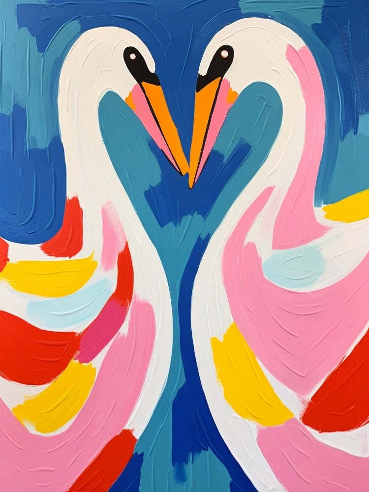 Colourful Kids Animal Art Swan 2