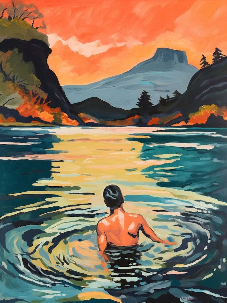 Wild Swimming At Derwentwater Cumbria 2