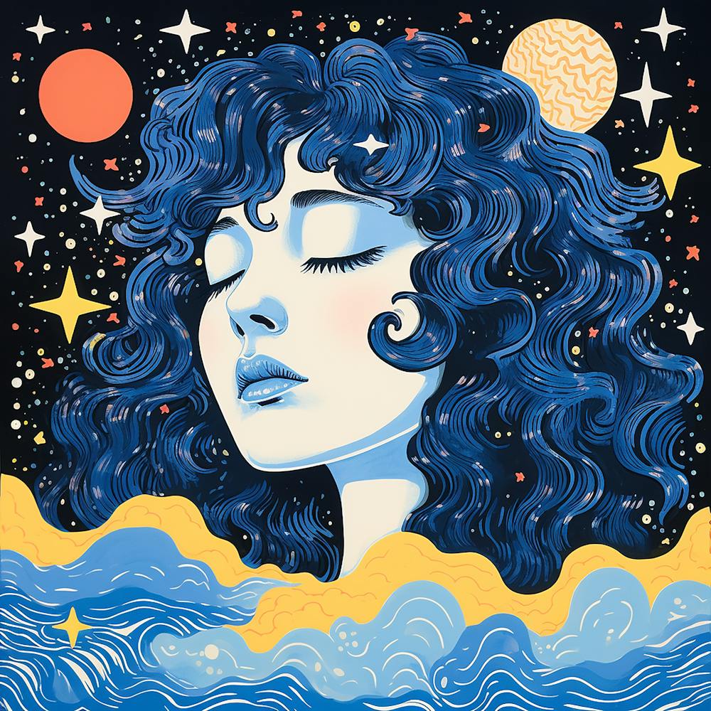 Surreal Space Girl, Dream & Stars