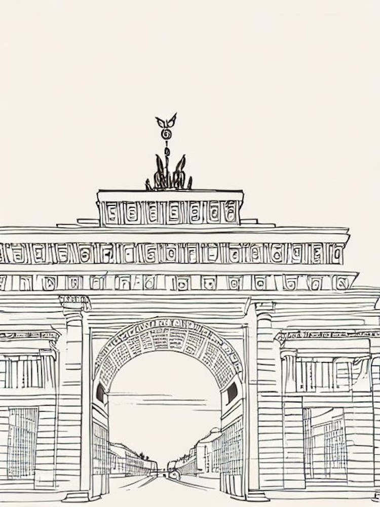 Brandenburg Gate 1 Berlin Boho Landmark Illustration