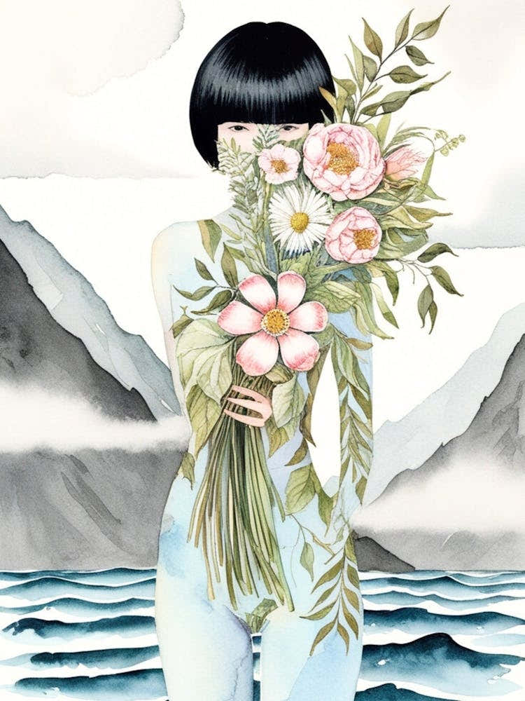 Girl With Flowers 8