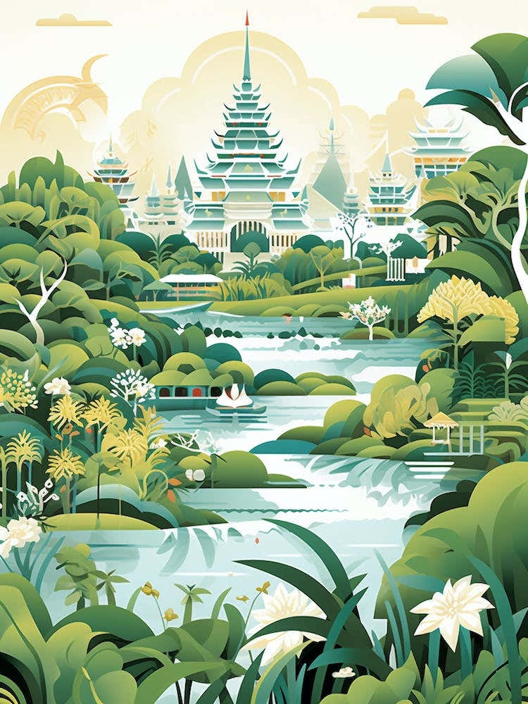 Suan Nong Nooch Thailand Modern Illustration 4