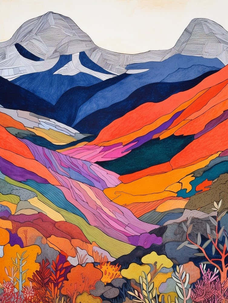 Ben More Scotland 1 Colourful Mountain Illustration