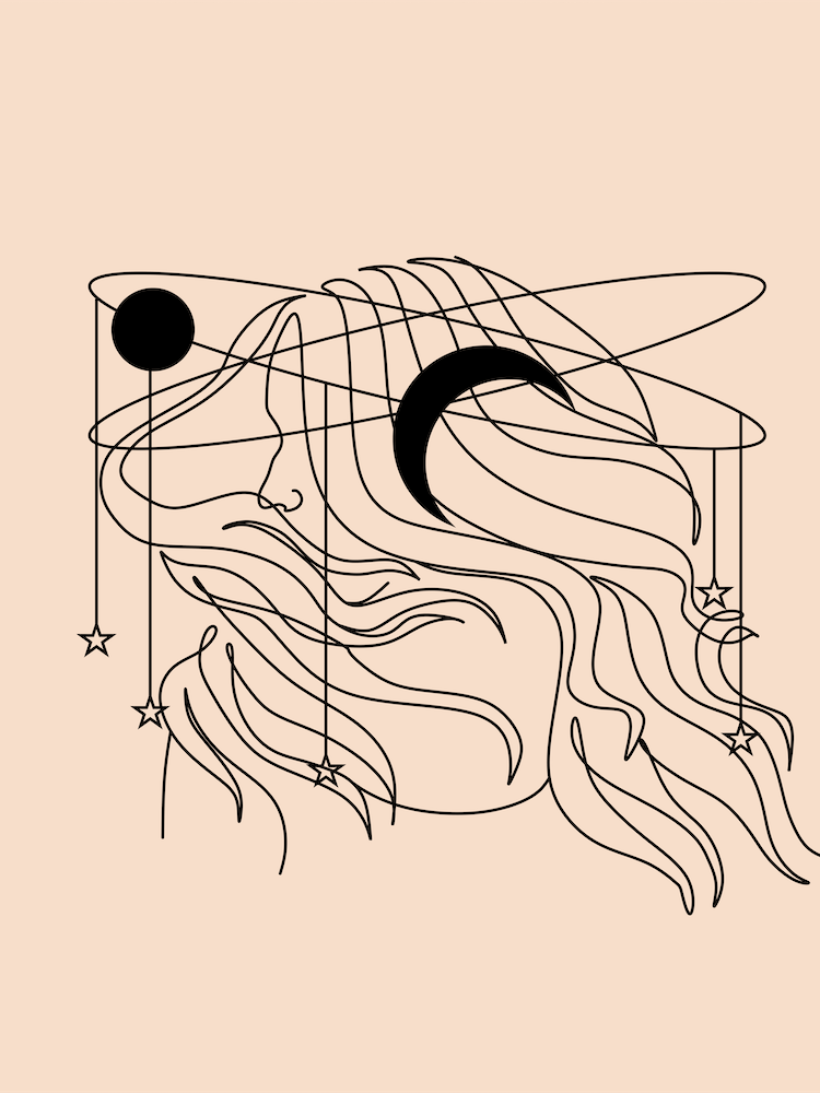 female Universe Line Print