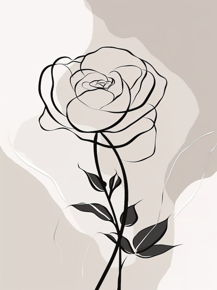 Rose Line Art Abstract 2