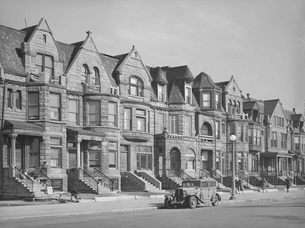 Old Brownstone Buildings Which Are Now Occupied By African Americans, Chicago, Illinois By Russell Lee