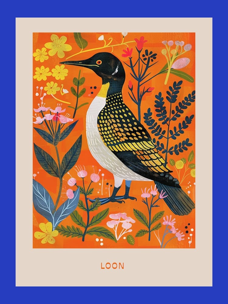 Spring Birds Poster Loon 2