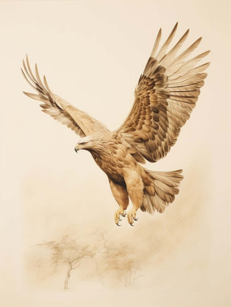 Vintage Bird Drawing Eagle 2