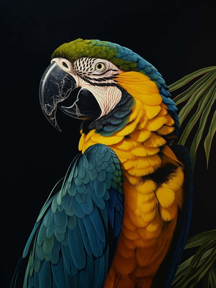 Dark And Moody Botanical Macaw 2