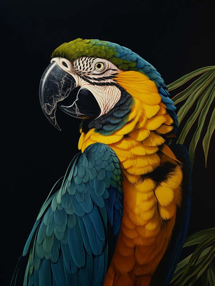 Dark And Moody Botanical Macaw 2