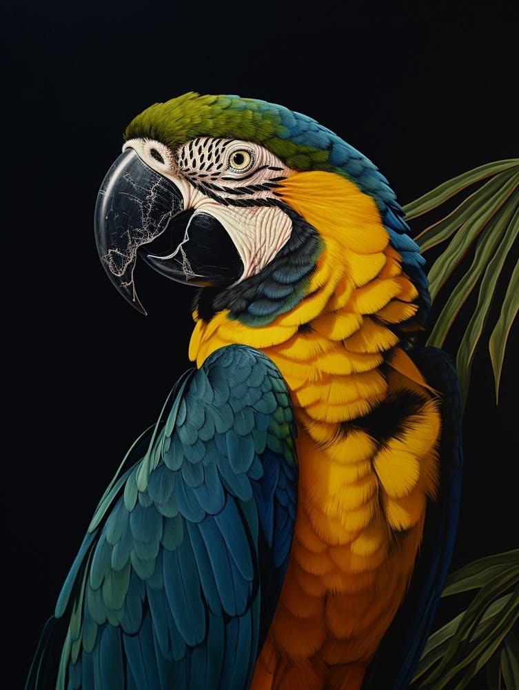 Dark And Moody Botanical Macaw 2