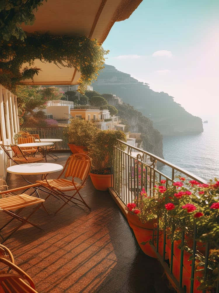 Positano, Italy Terrace Summer Vintage Photography