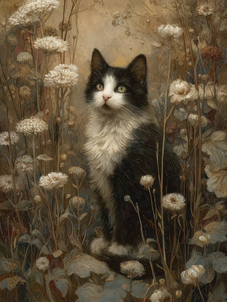 Cat In Daisies