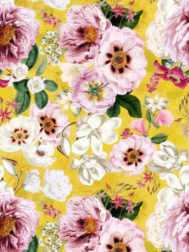 Colorful Spring Vintage Peony Garden