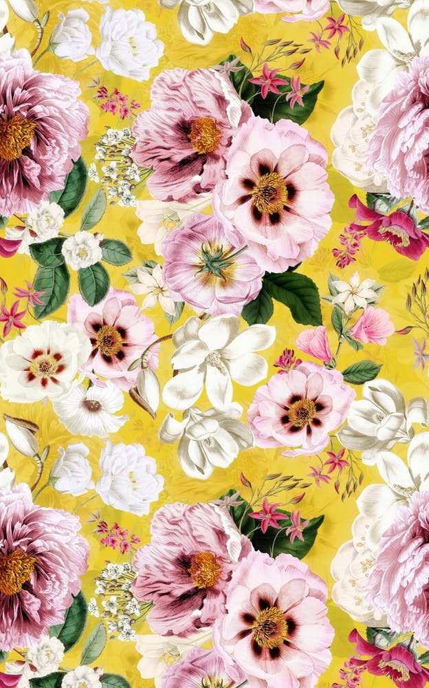 Colorful Spring Vintage Peony Garden