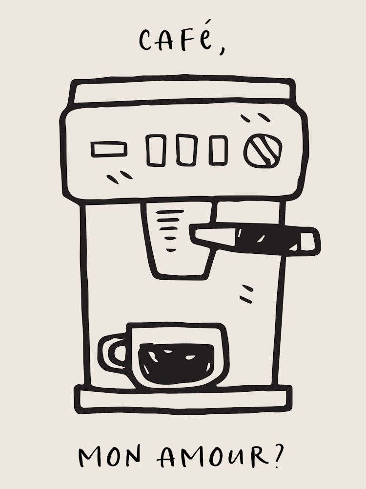 Kitchen Poster: Cafe Mon Amour