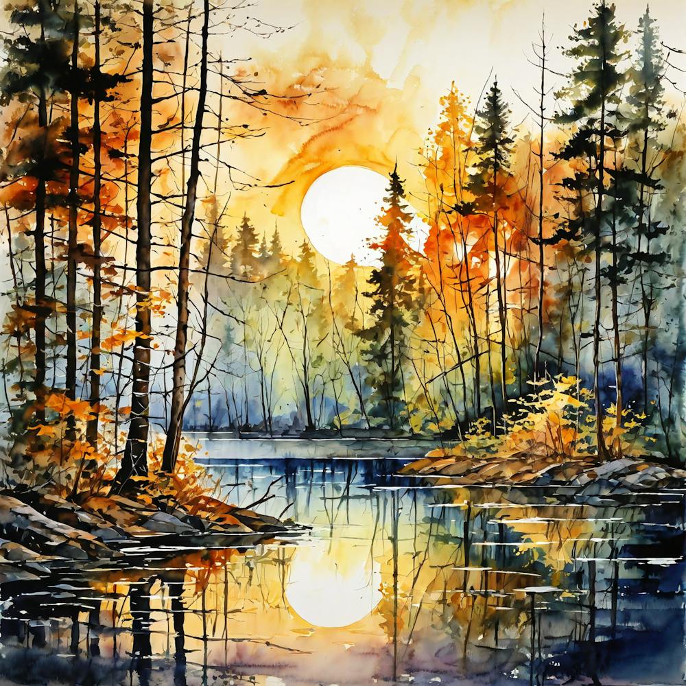 Sunset In The Forest 1