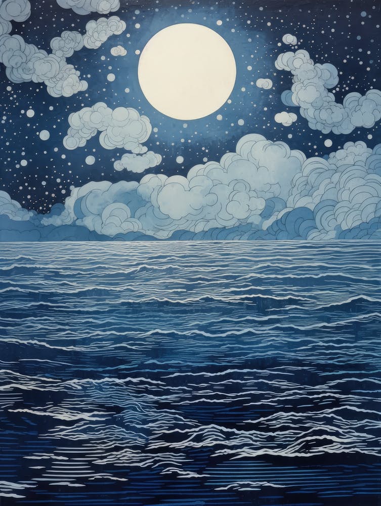 Moon Over The Ocean