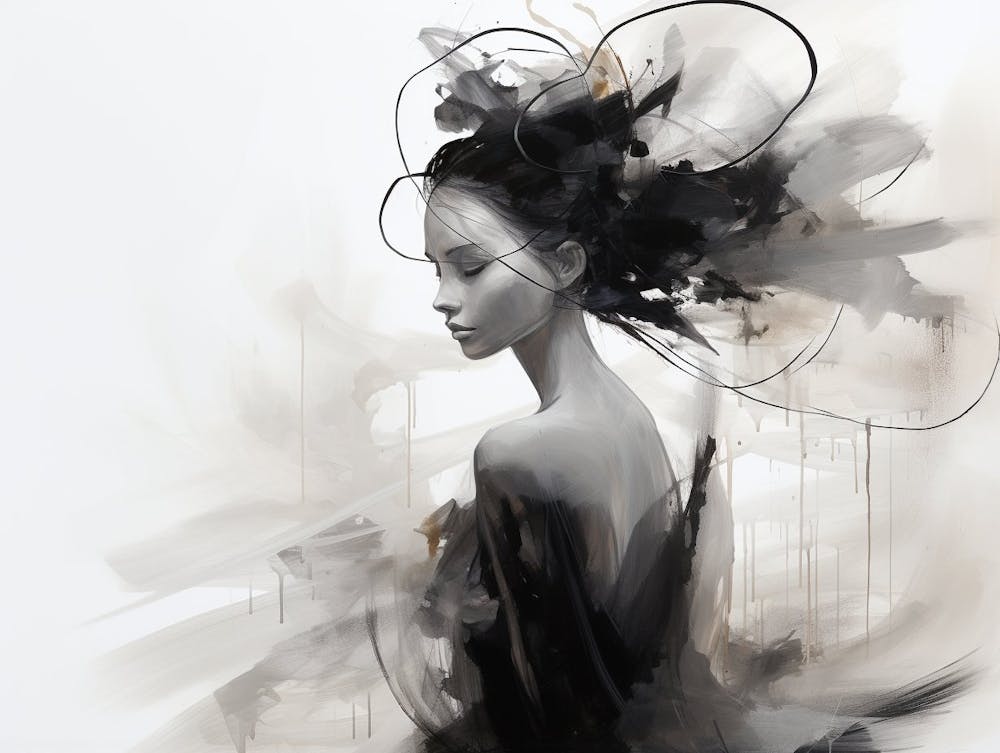 Ephemeral Beauty Abstract Black And White 5