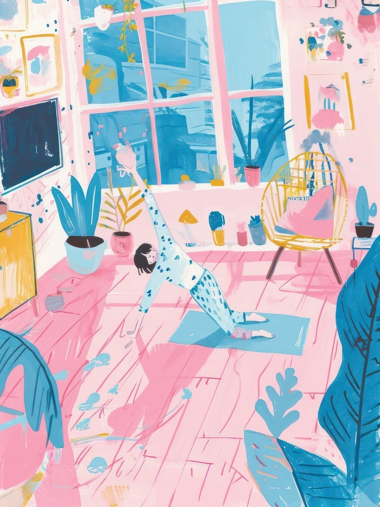 Girl Yoga Lo Fi Kawaii Illustration 4
