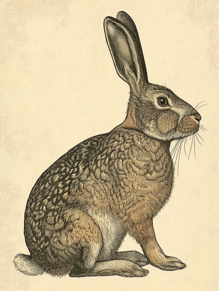 Flemish Giant Blockprint Rabbit Illustration 7