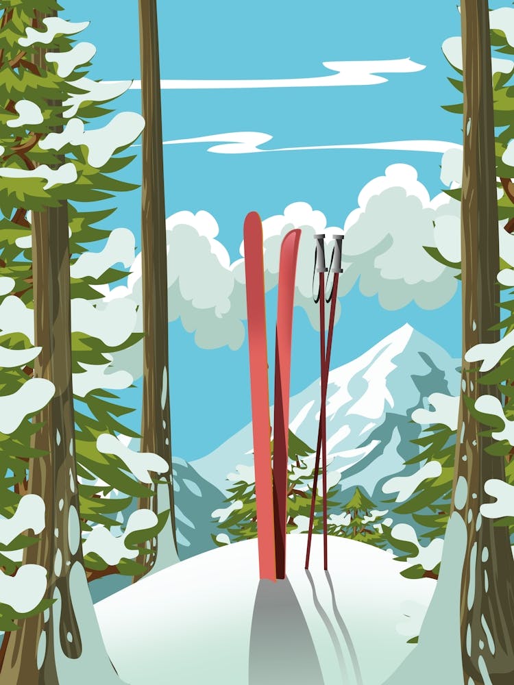 Skis In The Snow 1