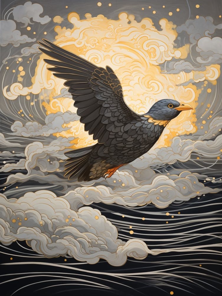 Partridge 2 Gold Detail Painting