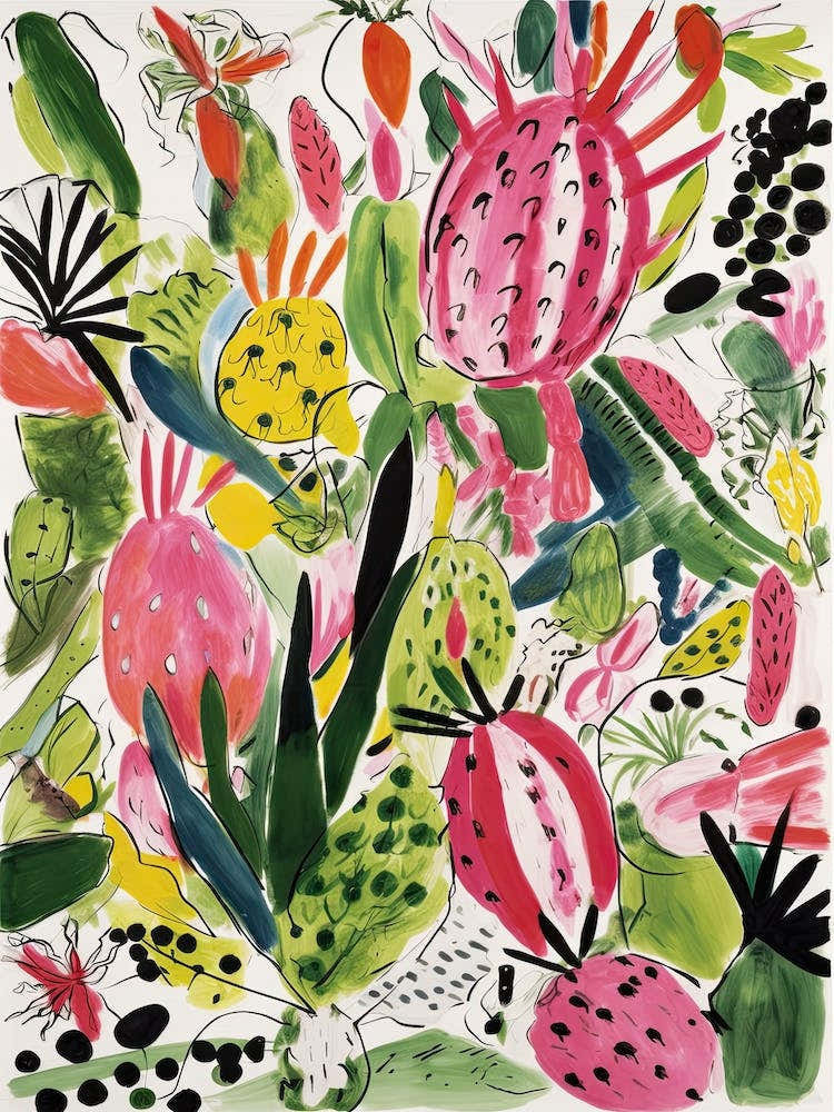 Dragonfruit Fruit Drawing 7