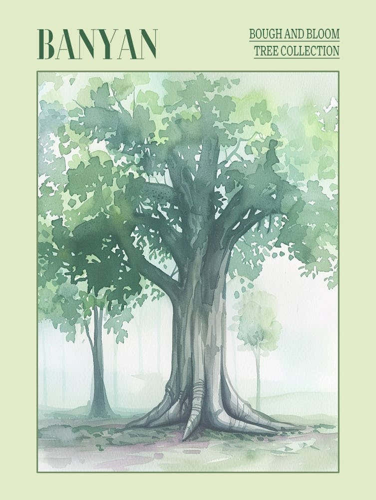 Banyan Tree Atmospheric Watercolour Painting 5 Poster