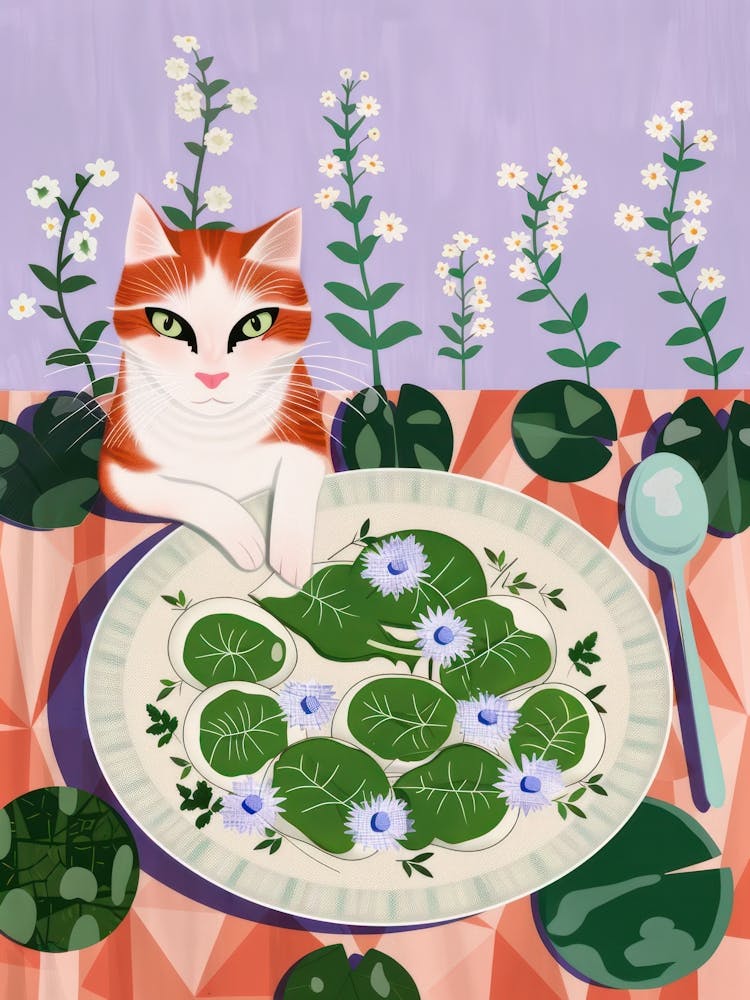 Cat And Green Ravioli