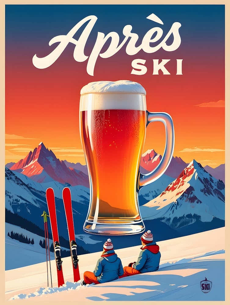 Après-Ski Cheers – Unwinding with a Scenic View