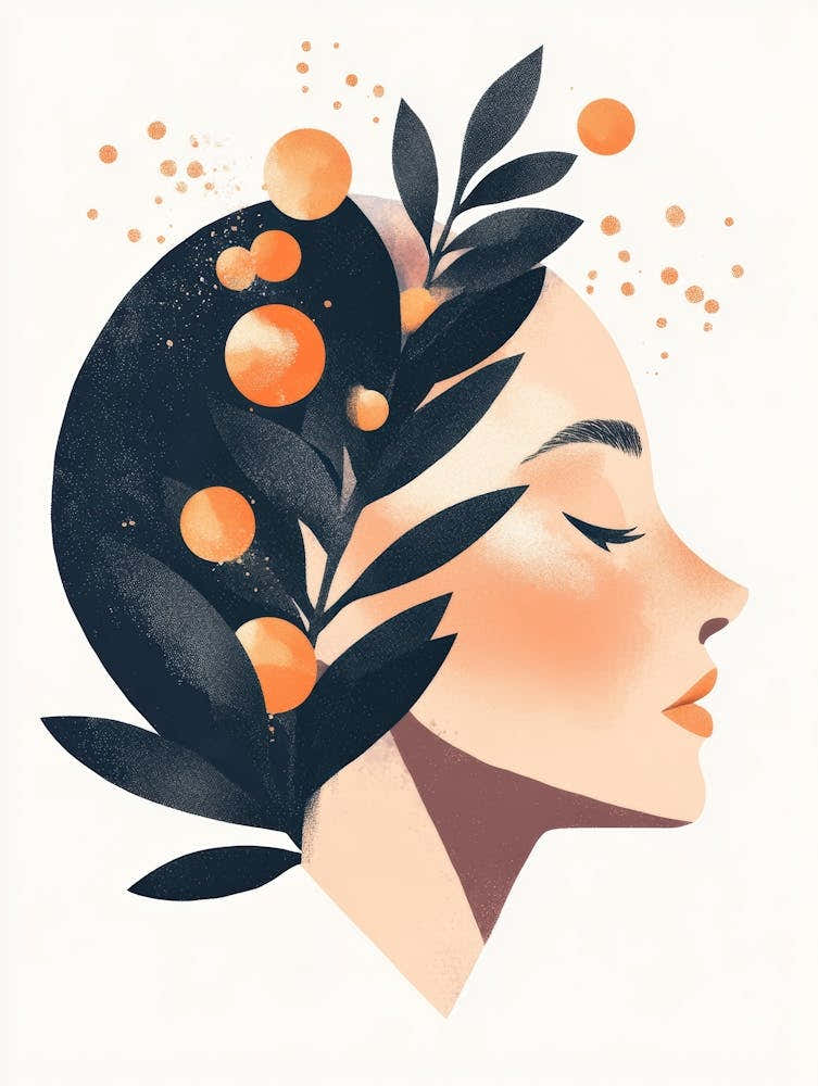 Illustration Of A Woman'S Head 1