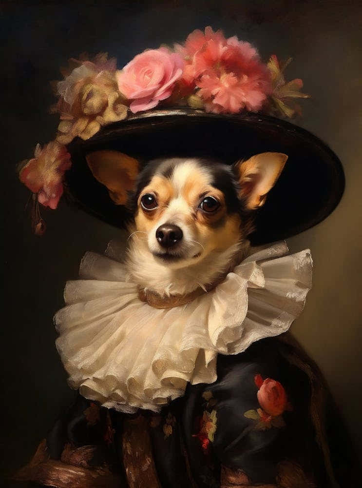 Victorian Animal Portrait, Dressed Animal Print, Lady Dog Poster, Renaissance Animal Portraits, Vintage Inspired Art, Pet Portrait Gift