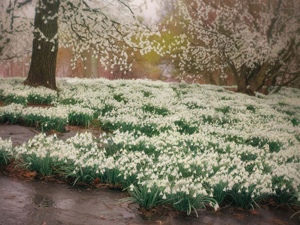 Enchanted Snowdrop Woodland - Winter Floral