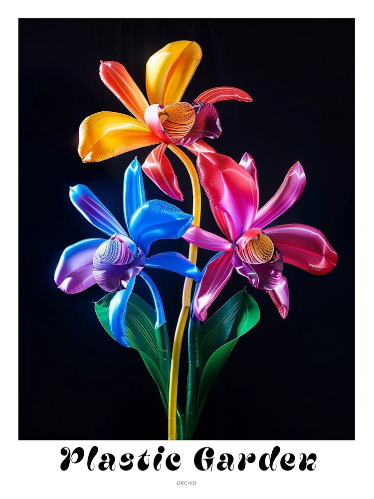 Bright Inflatable Flowers Poster Orchid 1